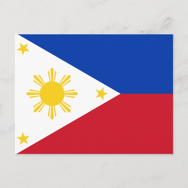 Postal con bandera de Filipinas (Anverso)