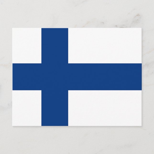 Postal con bandera de Finlandia (Anverso)