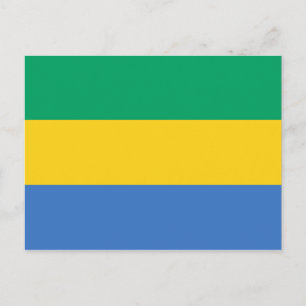 Postal con bandera de Gabón