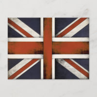 Postal con bandera de Gran Bretaña vintage