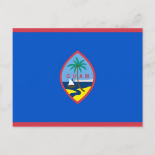 Postal con bandera de Guam - Estados Unidos