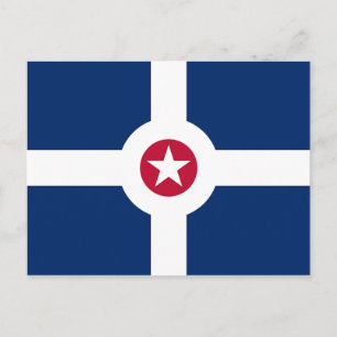 Postal con bandera de Indianápolis, Estados Unidos