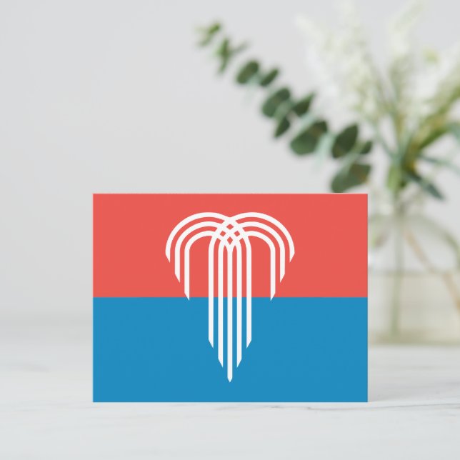 Postal con bandera de Kansas City, Missouri (Anverso de pie)