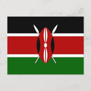 Postal con bandera de Kenia