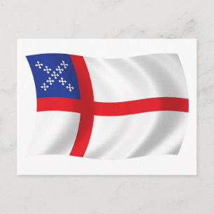 Postal con bandera de la iglesia episcopal de Esta