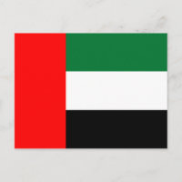 Postal con bandera de los Emiratos Árabes Unidos