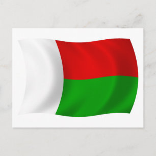 Postal con bandera de Madagascar
