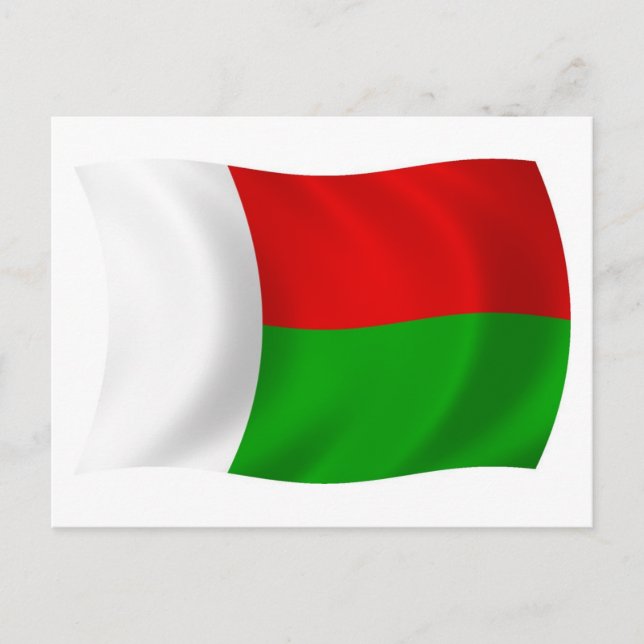 Postal con bandera de Madagascar (Anverso)