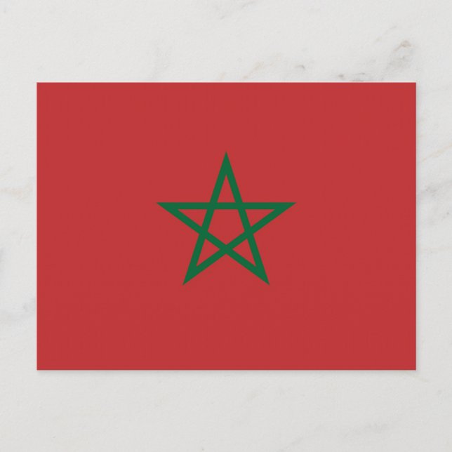 Postal con bandera de Marruecos (Anverso)