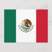 Postal con bandera de México