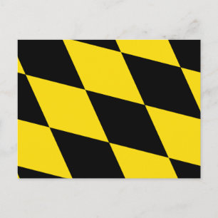 Postal con bandera de Múnich, Alemania