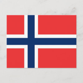 Postal con bandera de Noruega