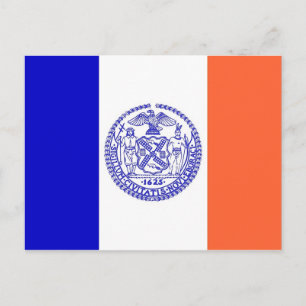 Postal con bandera de Nueva York - Estados Unidos