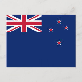 Postal con bandera de Nueva Zelanda