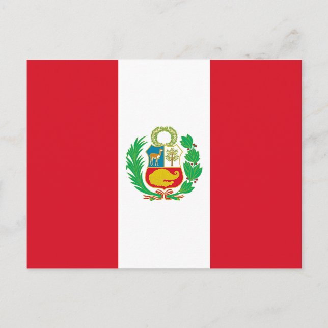 Postal con bandera de Perú (Anverso)