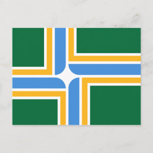 Postal con bandera de Portland, Oregón