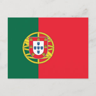 Postal con bandera de Portugal