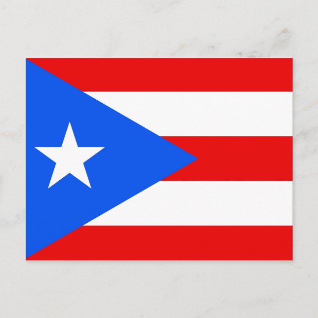 Postal con bandera de Puerto Rico - Estados Unidos (Anverso)