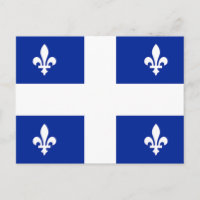 Postal con bandera de Quebec, Canadá