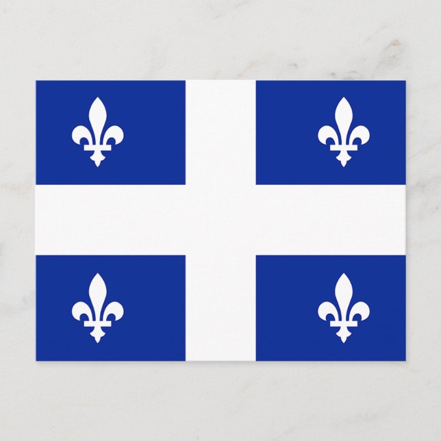 Postal con bandera de Quebec, Canadá (Anverso)
