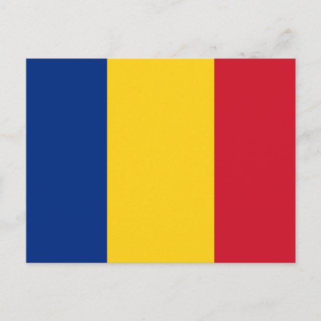 Postal con bandera de Rumania (Anverso)