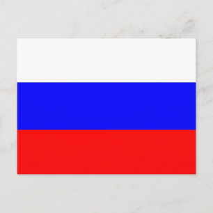 Postal con bandera de Rusia