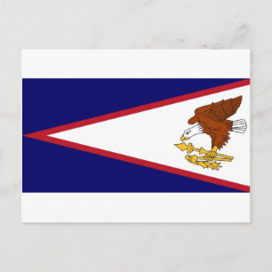 Postal con bandera de Samoa Americana - Estados Un