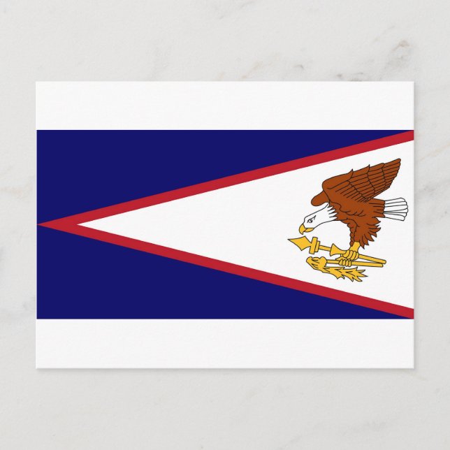 Postal con bandera de Samoa Americana - Estados Un (Anverso)