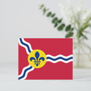 Postal con bandera de San Luis, Misuri