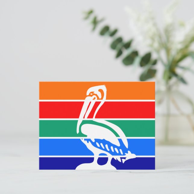 Postal con bandera de San Petersburgo (Anverso de pie)