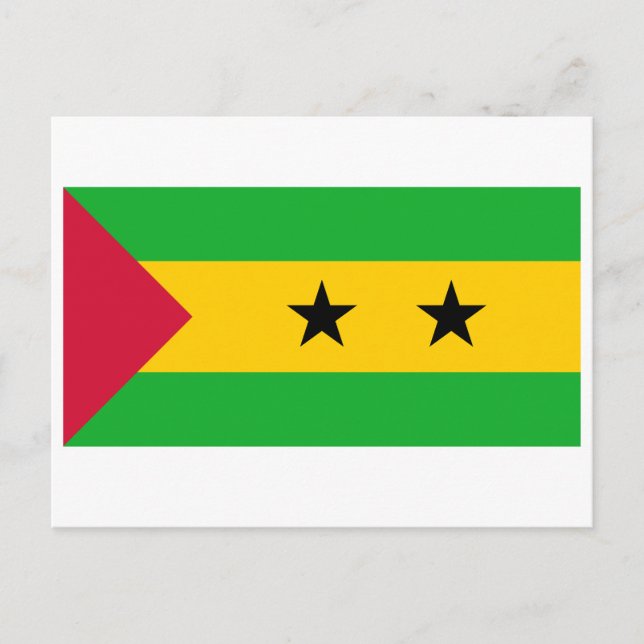 Postal con bandera de Santo Tomé y Príncipe (Anverso)