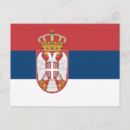 Postal con bandera de Serbia