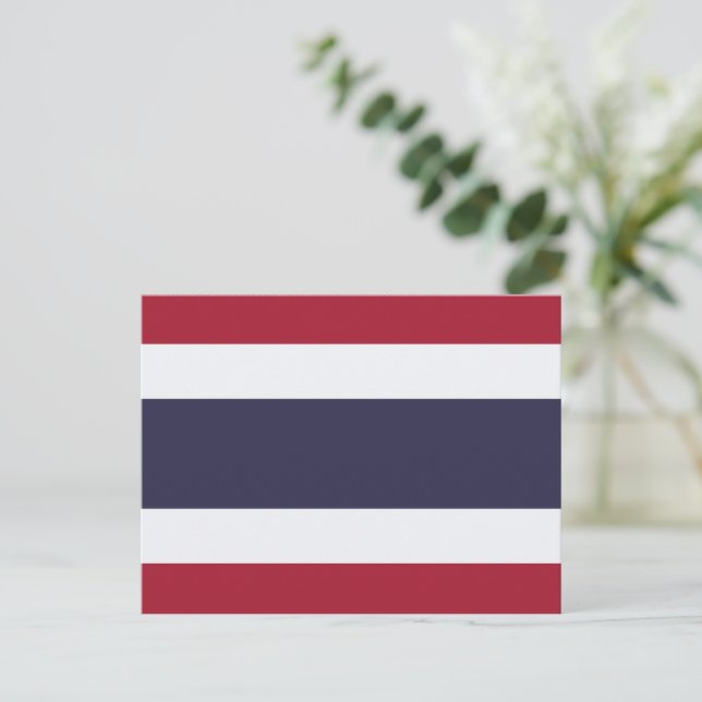 Postal con bandera de Tailandia (Anverso de pie)
