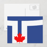 Postal con bandera de Toronto, Canadá