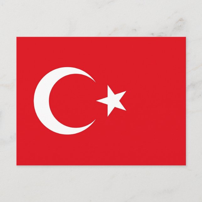 Postal con bandera de Turquía (Anverso)