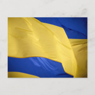 Postal con bandera de Ucrania