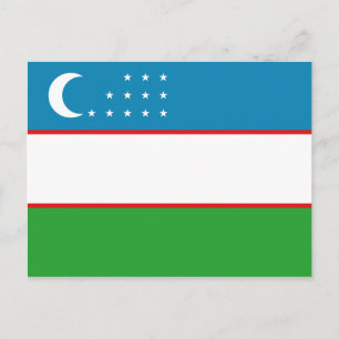 Postal con bandera de Uzbekistán