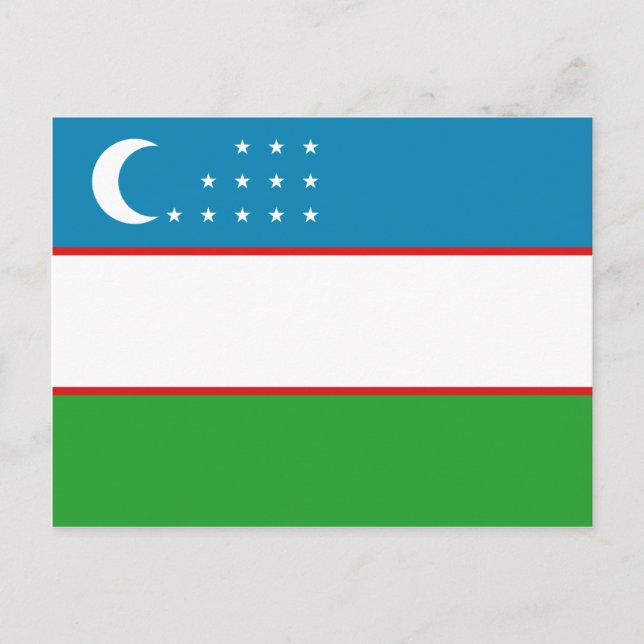Postal con bandera de Uzbekistán (Anverso)