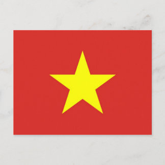 Postal con bandera de Vietnam