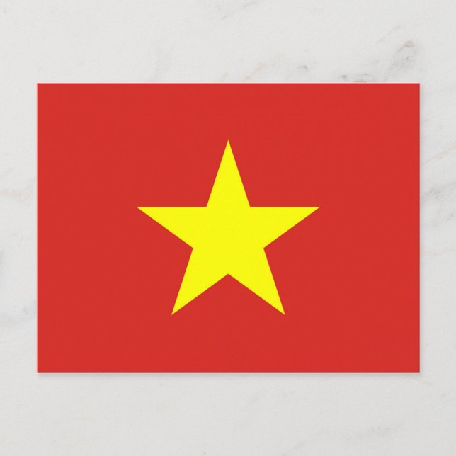 Postal con bandera de Vietnam (Anverso)