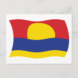 Postal con bandera del atolón de Palmira