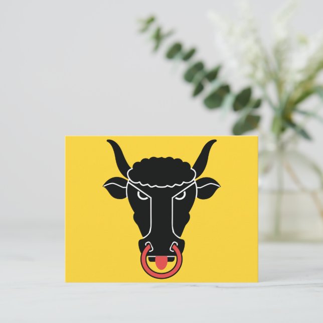 Postal con bandera del cantón Uri, Suiza (Anverso de pie)