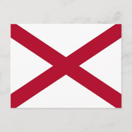 Postal con bandera del estado de Alabama - Estados