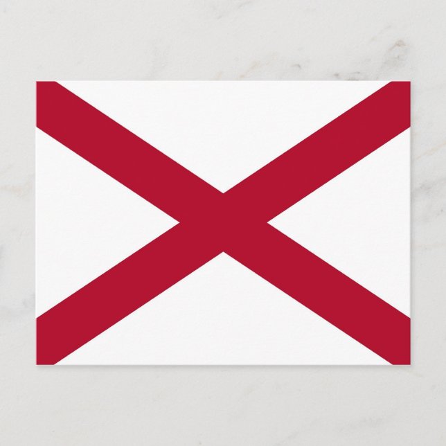 Postal con bandera del estado de Alabama - Estados (Anverso)