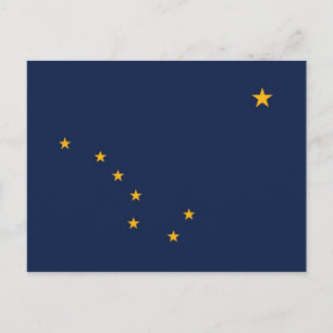 Postal con bandera del estado de Alaska - Estados 