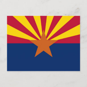 Postal con bandera del estado de Arizona - Estados