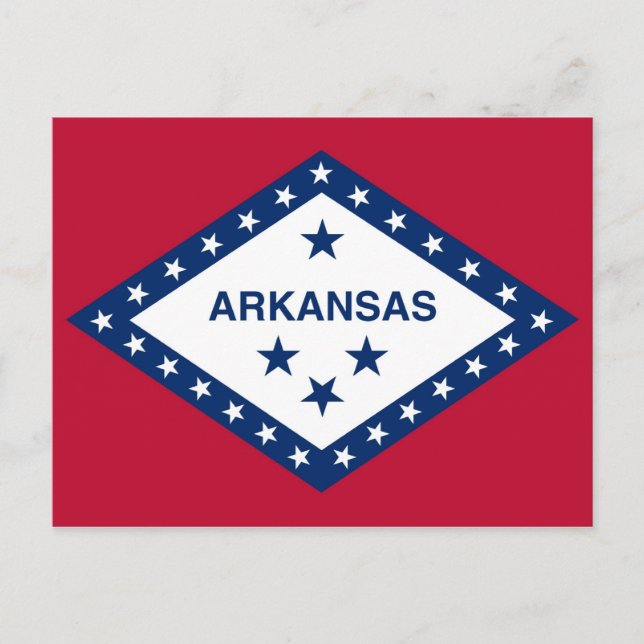 Postal con bandera del estado de Arkansas - Estado (Anverso)