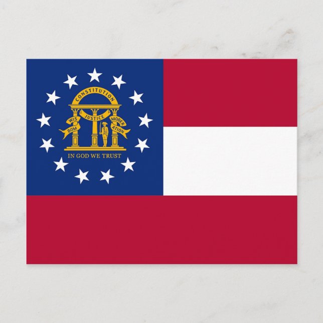 Postal con bandera del estado de Georgia - Estados (Anverso)