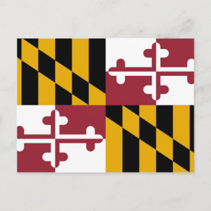 Postal con bandera del estado de Maryland - Estado