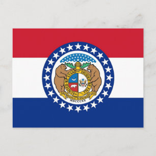 Postal con bandera del estado de Misuri - Estados